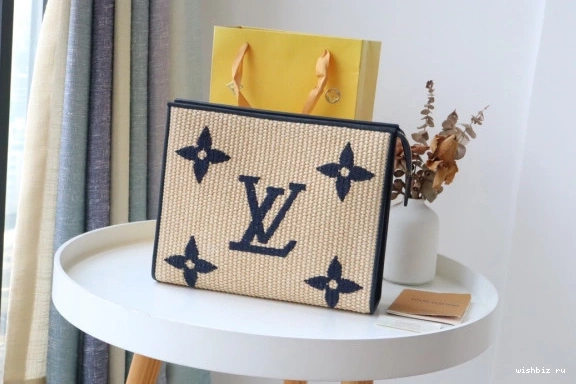 WIS Monogram Toiletry LOUIS Pouch Raffia VUITTON 1017